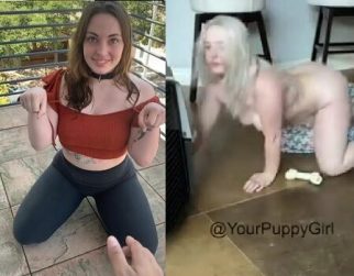 Garota que fingi ser um cachorro pelada