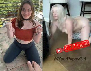 Garota que fingi ser um cachorro pelada